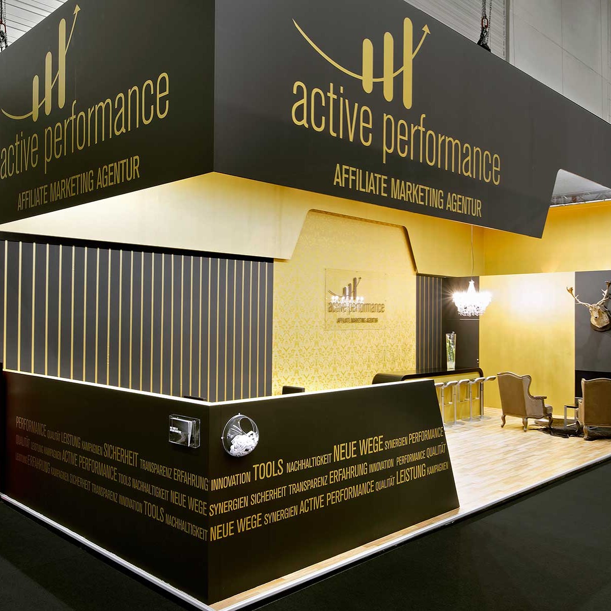 ACTIVE PERFORMANCE Messestand Messestand: Active Performance GmbH - Messe: Dmexco - Messestandort: Köln - 60m² - Reihenstand