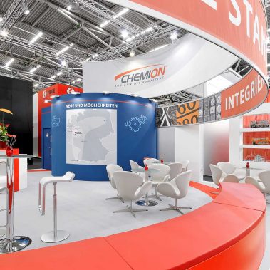 Chemion Messestand von Blickfang Messebau