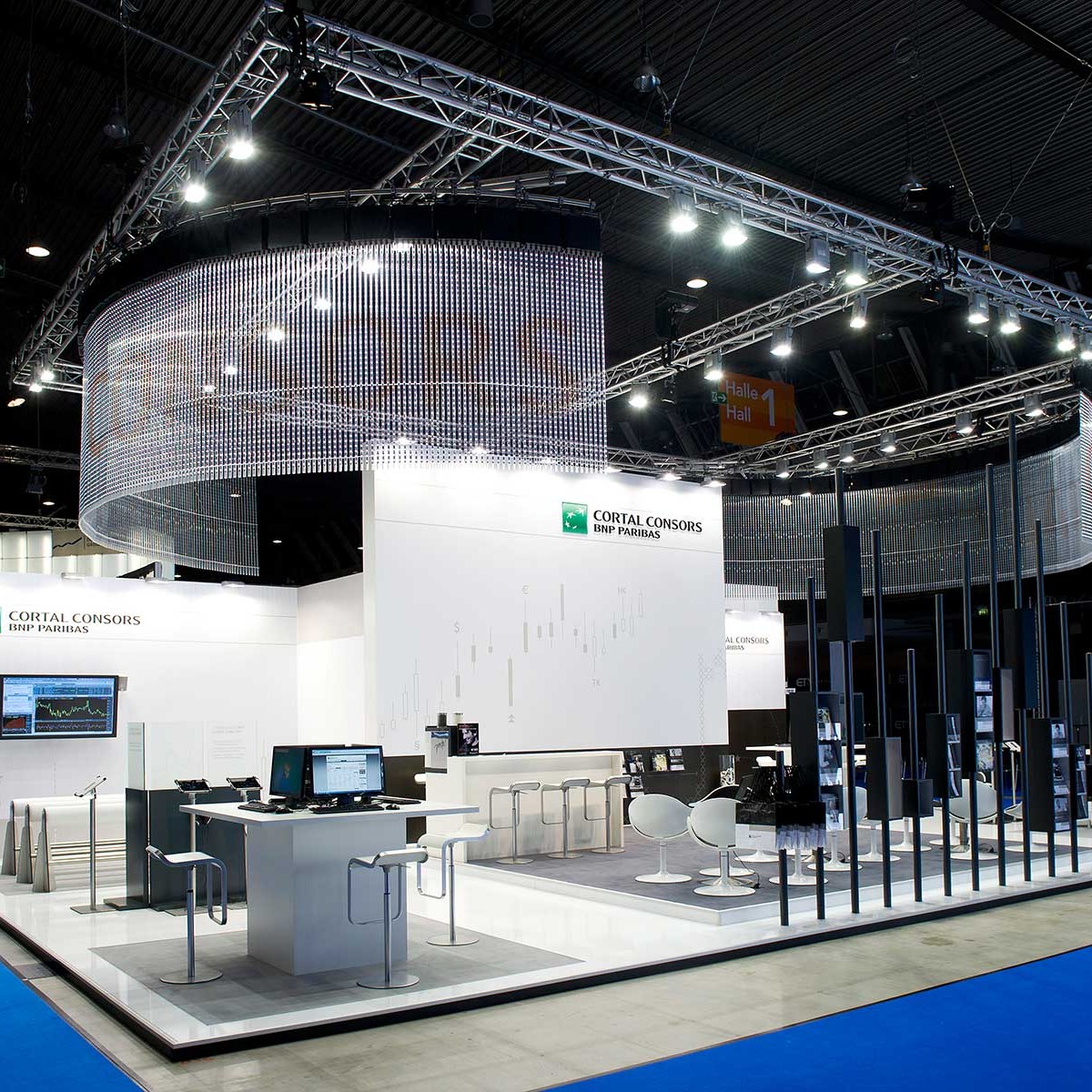 CORTAL CONSORS Messestand Messestand: cortal consors - Messe: Invest - Messestandort: Stuttgart - Standfläche: 126m² - Standtyp: Kopfstand