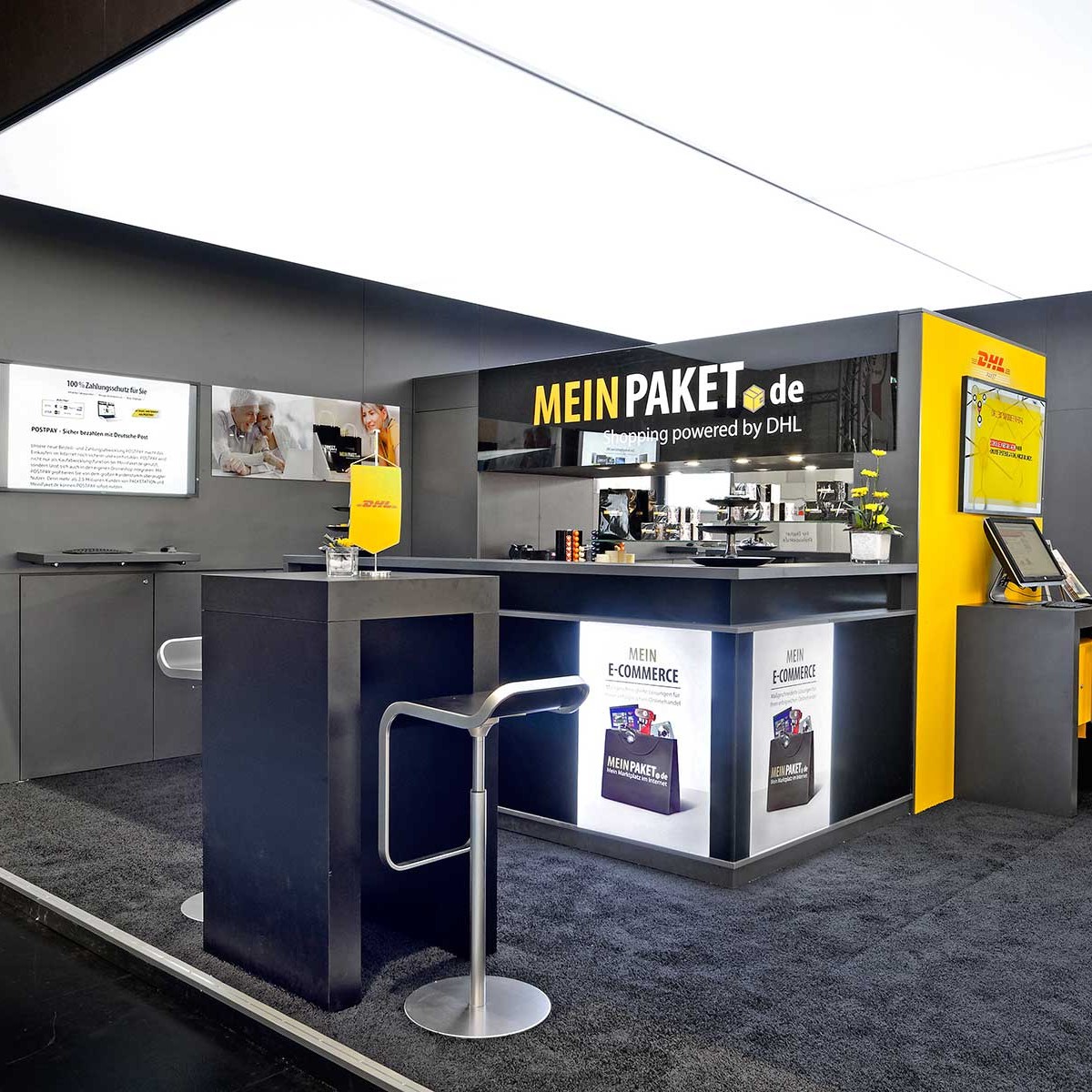 Meinpaket.de Messestand Messestand: MEINPAKET.de - Messe: Internetworld - Messestandort: München - Standfläche: 30m² - Standtyp: Eckstand