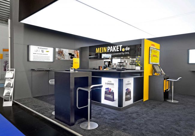 Messestand: MEINPAKET.de - Messe: Internetworld - Messestandort: München - Standfläche: 30m² - Standtyp: Eckstand
