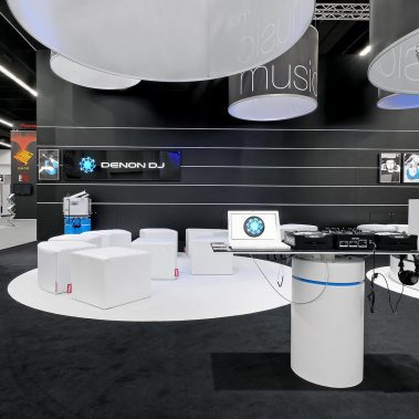 Messestand: DENON DJ - Messe: Musikmesse - Messestandort: Frankfurt - Standfläche: 80m² - Standtyp: Kopfstand