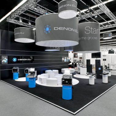 Messestand: DENON DJ - Messe: Musikmesse - Messestandort: Frankfurt - Standfläche: 80m² - Standtyp: Kopfstand