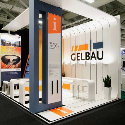 GELBAU Messestand von Blickfang Messebau