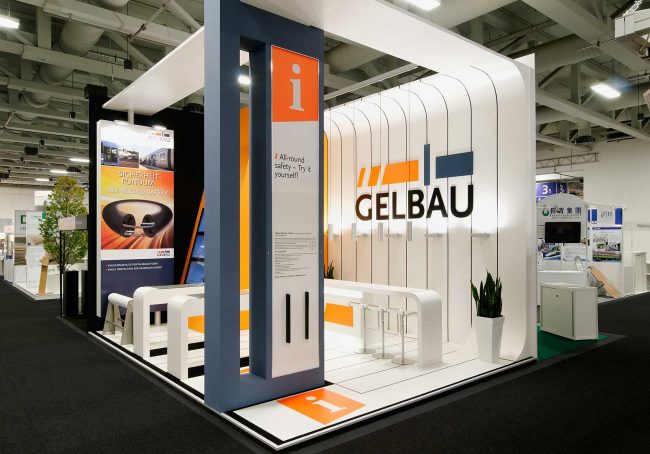 GELBAU Messestand von Blickfang Messebau