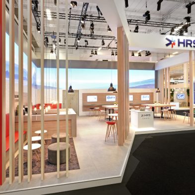 Messestand: HRS GmbH - Messe: ITB - Messestandort: Berlin - Standfläche: 180m² - Standtyp: Eckstand