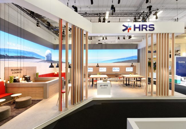 Messestand: HRS GmbH - Messe: ITB - Messestandort: Berlin - Standfläche: 180m² - Standtyp: Eckstand