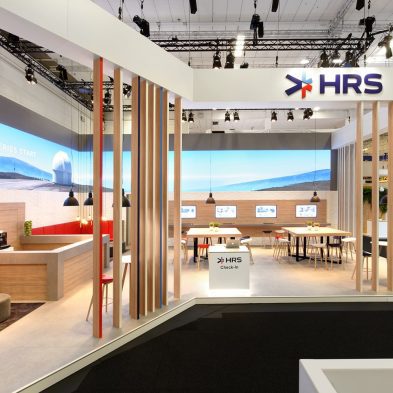 Messestand: HRS GmbH - Messe: ITB - Messestandort: Berlin - Standfläche: 180m² - Standtyp: Eckstand