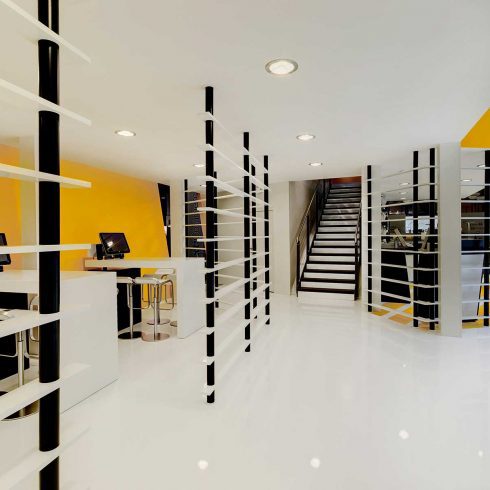 Messestand: Deutsche Post AG - Messe: CeBit - Messestandort: Hannover - Standfläche: 405m² + 240m² - Standtyp: Doppelstock