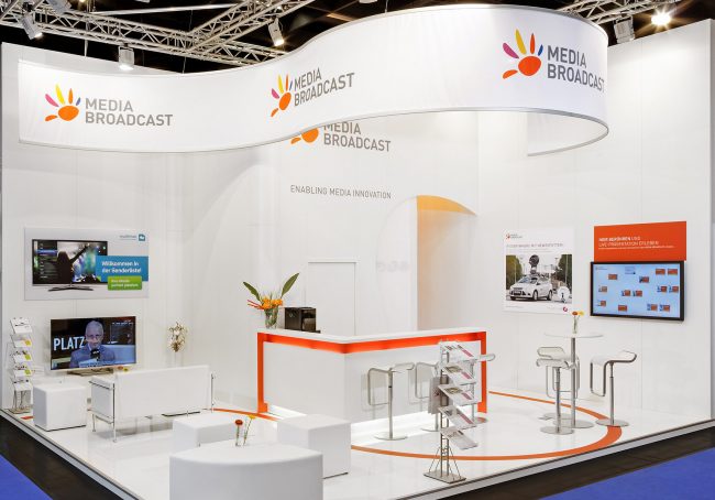 mediabroadcast Messestand Blickfang Messebau
