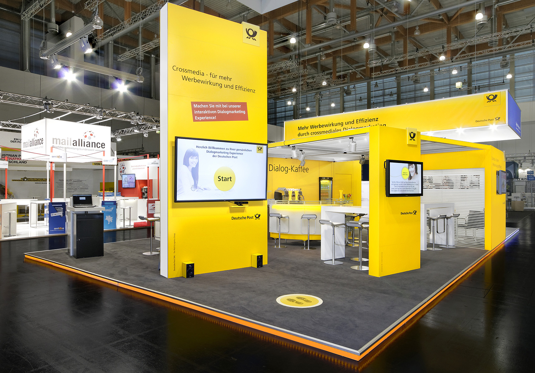 Messestand: Deutsche Post AG - Messe: CO-REACH - Messestandort: Nürnberg - Standfläche: 80m² - Standtyp: Inselstand