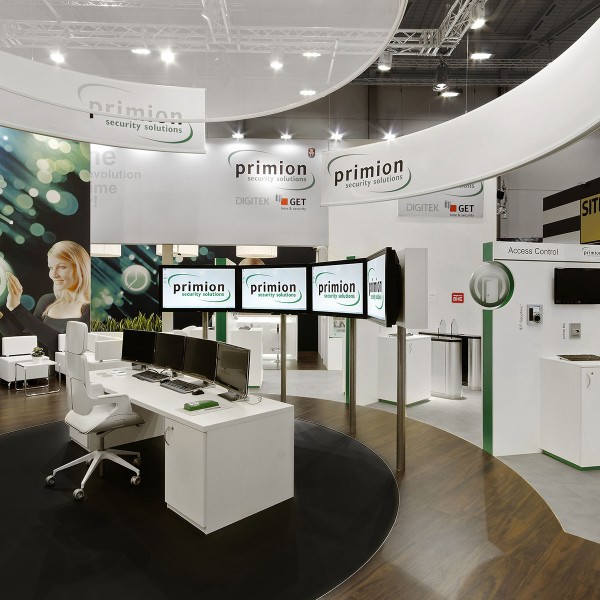 Primion Security Essen Messestand von Blickfang Messebau 2
