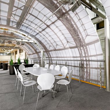 Messestand: Speno International - Messe: InnoTrans - Messestandort: Berlin - Standfläche: 126m² + 58m² = 184m² - Standtyp: Doppelstock Kopfstand