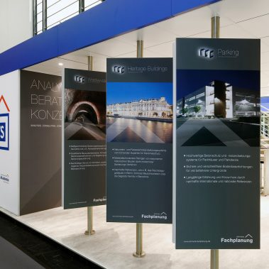 Messestand: Remmers GmbH - Messe: Bau - Messestandort: München - Standfläche: 160m² + 75m² - Standtyp: Doppelstock Inselstand