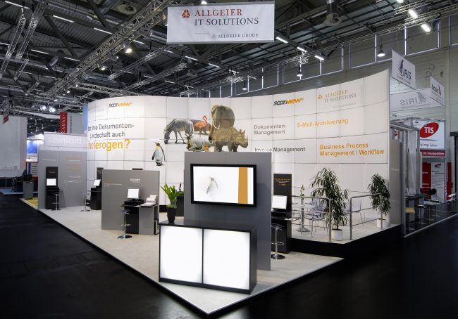 Messestand: Allgeier IT Solutions GmbH - Messe: DMS Expo - Messestandort: Köln - Standfläche: 104m² - Standtyp: Eckstand