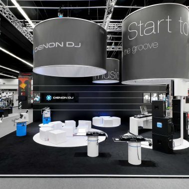 Messestand: DENON DJ - Messe: Musikmesse - Messestandort: Frankfurt - Standfläche: 80m² - Standtyp: Kopfstand