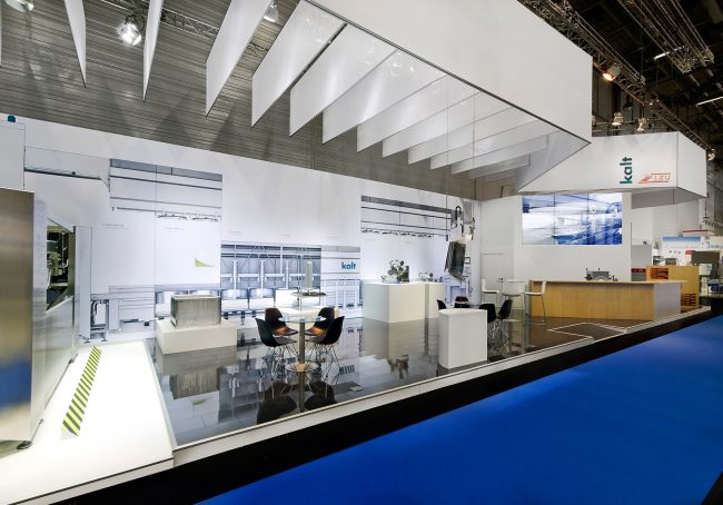 Messestand: Kalt Maschinenbau AG - Messe: Anuga Foodtec - Messestandort: Köln - Standfläche: 160m² - Standtyp: Eckstand links