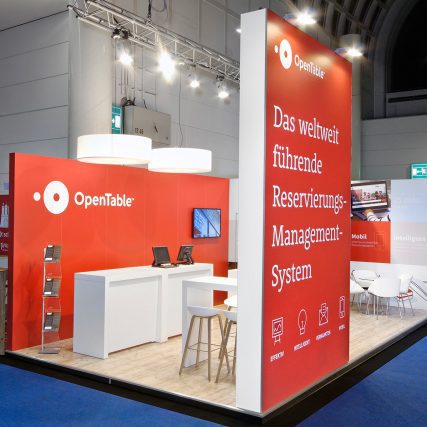 Messestand: OpenTable GmbH - Messe: Internorga - Messestandort: Hamburg - Standfläche 32m² - Standtyp: Reihenstand