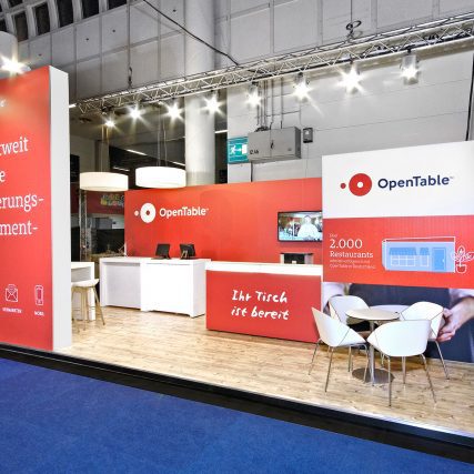 Messestand: OpenTable GmbH - Messe: Internorga - Messestandort: Hamburg - Standfläche 32m² - Standtyp: Reihenstand