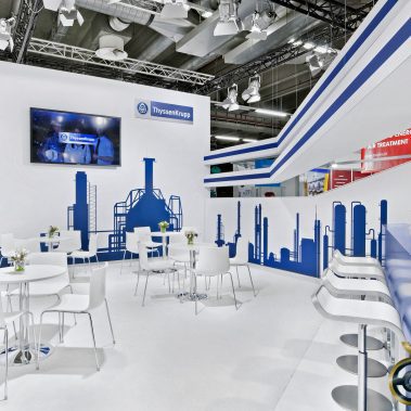 Messestand: thyssenkrupp AG - Messe: Achema - Messestandort: Frankfurt - Standfläche: 338m² - Standtyp: Inselstand