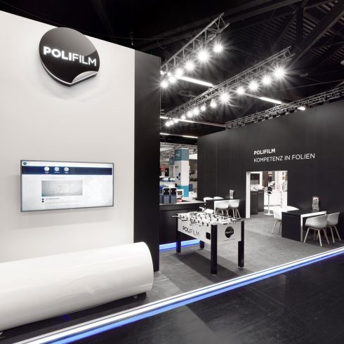 Messestand: POLIFILM GmbH - Messe: Fachpack - Messestandort: Nürnberg - 145m² - Kopfstand