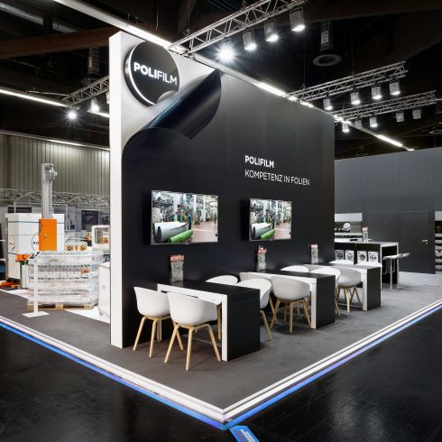 Messestand: POLIFILM GmbH - Messe: Fachpack - Messestandort: Nürnberg - 145m² - Kopfstand