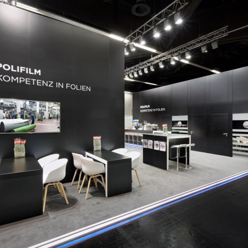 Messestand: POLIFILM GmbH - Messe: Fachpack - Messestandort: Nürnberg - 145m² - Kopfstand