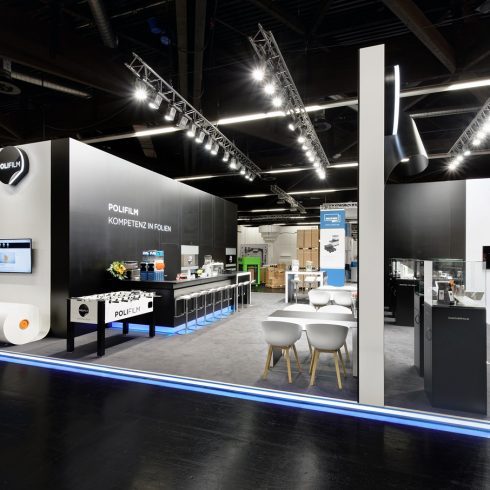 Messestand: POLIFILM GmbH - Messe: Fachpack - Messestandort: Nürnberg - 145m² - Kopfstand