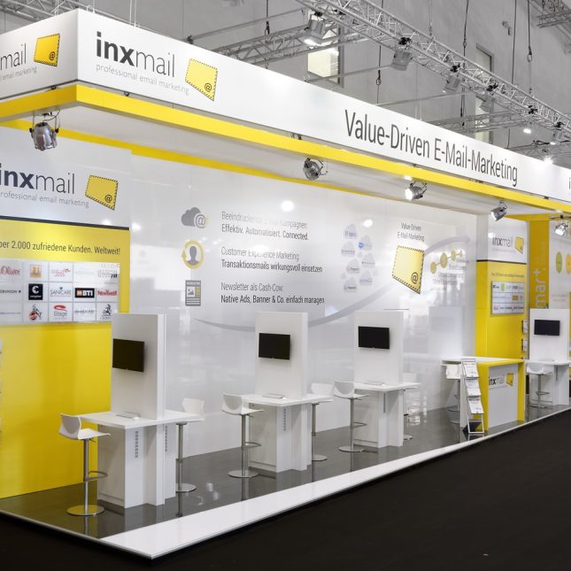 Messestand: Inxmail GmbH - Messe: Dmexco - Messestandort: Köln - 40,5m² - Reihenstand