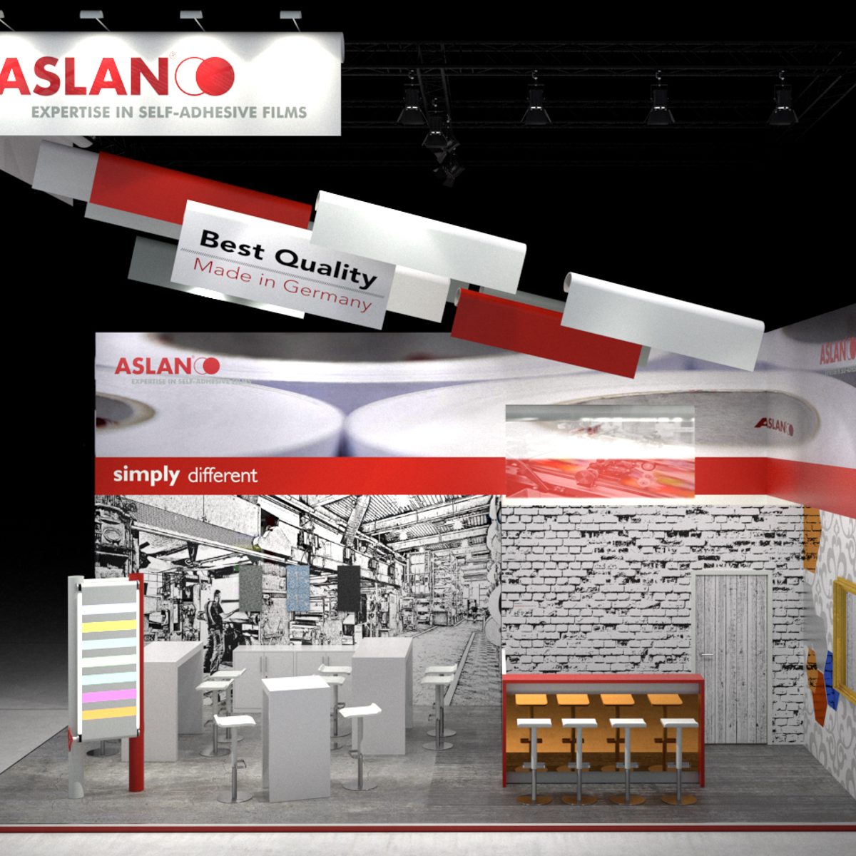 ASLAN Messestand: ASLAN, Schwarz GmbH & Co. KG - Messe: FESPA - Messestandort: Berlin - 45m² - Eckstand