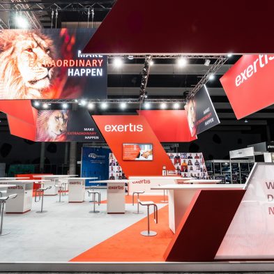Messestand: Exertis Pro AV - Messe: ISE - Messestandort: Barcelona - Standfläche: 134m² Standtyp: Inselstand