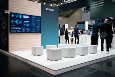 Messestand: Siemens Digital Logistics GmbH - Messe: Transport Logistic - Messestandort: München - 80m² - Inselstand