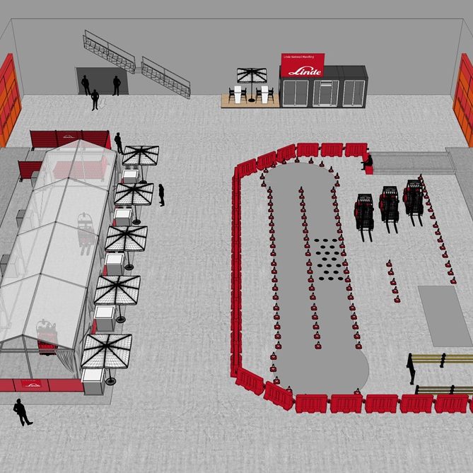 Messestand: Linde Material Handling GmbH - Messe: LogiMAT - Messestandort: Stuttgart - Konzept Außenbereich