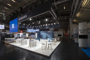 Messestand: Siemens Digital Logistics GmbH - Messe: Transport Logistic - Messestandort: München - 80m² - Inselstand