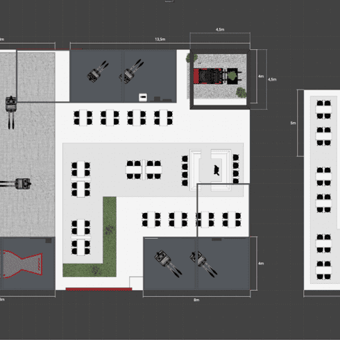 Messestand: Linde Material Handling GmbH - Messe: LogiMAT - Messestandort: Stuttgart - Messestandkonzept Grundriss - 432m² - Kopfstand