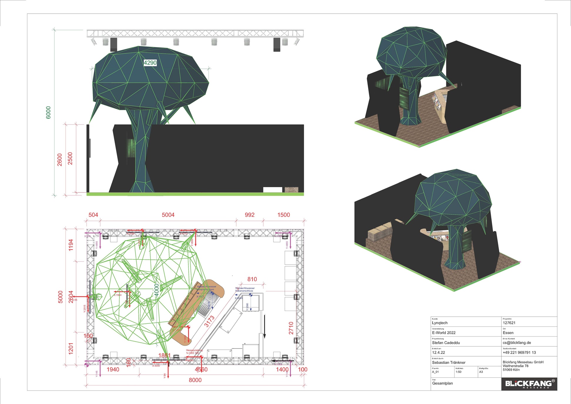 Messestand: LYNQTECH GmbH - Messe: E-World - Messestandort: Essen - Standfläche: 40m² - Standtyp: Kopfstand
