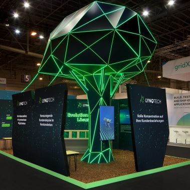 Messestand: LYNQTECH GmbH - Messe: E-World - Messestandort: Essen - Standfläche: 40m² - Standtyp: Kopfstand