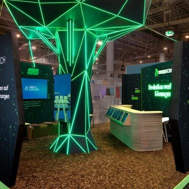 Messestand: LYNQTECH GmbH - Messe: E-World - Messestandort: Essen - Standfläche: 40m² - Standtyp: Kopfstand