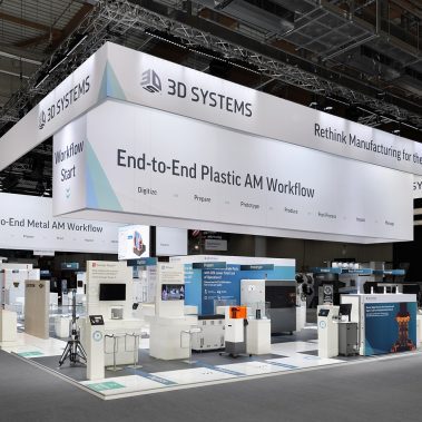 Messestand: 3D Systems GmbH - Messe: formnext - Messestandort: Frankfurt - Standfläche: 375m² - Standtyp: Inselstand