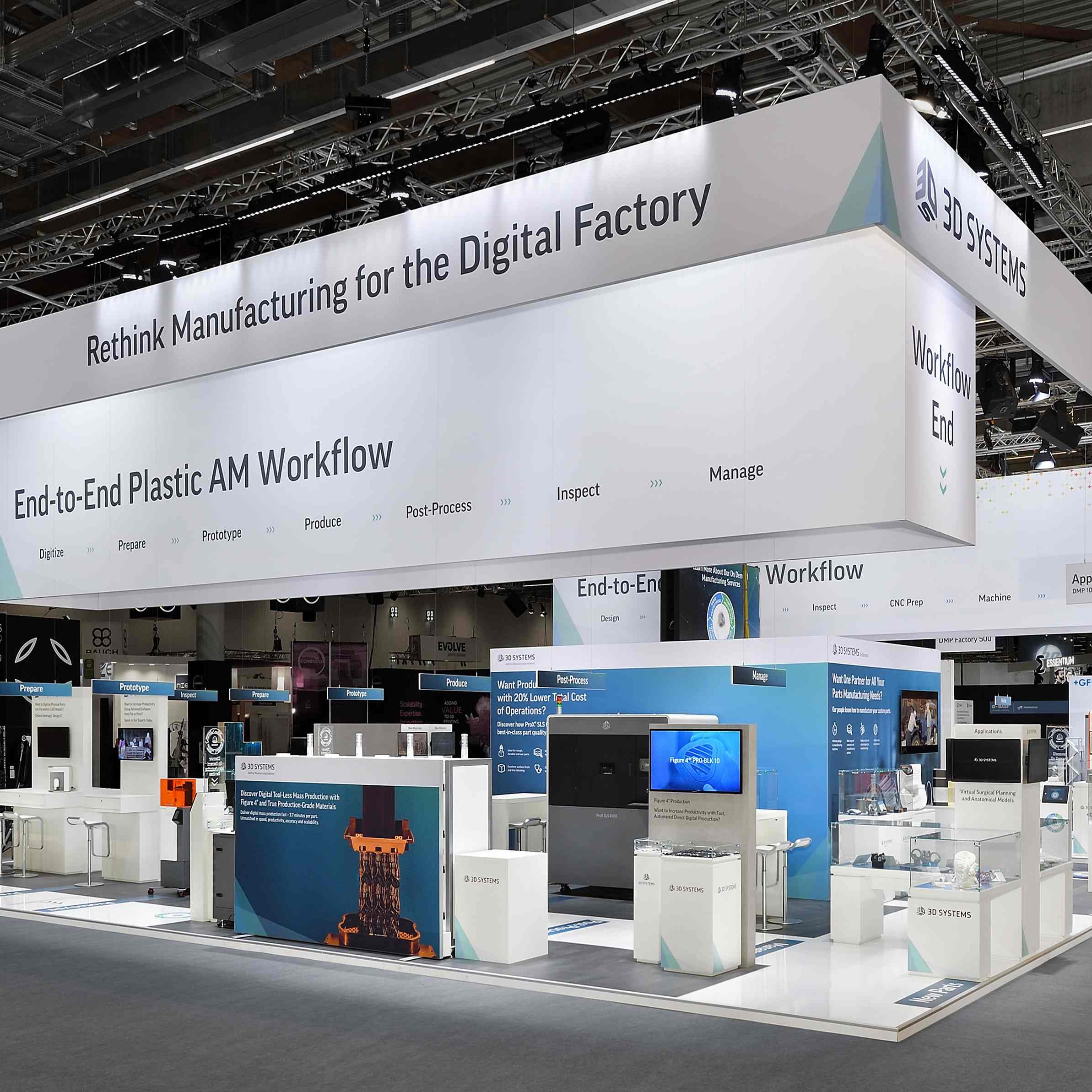 3D Systems Messestand Messestand: 3D Systems GmbH - Messe: formnext - Messestandort: Frankfurt - Standfläche: 375m² - Standtyp: Inselstand