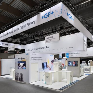 Messestand: 3D Systems GmbH - Messe: formnext - Messestandort: Frankfurt - Standfläche: 375m² - Standtyp: Inselstand