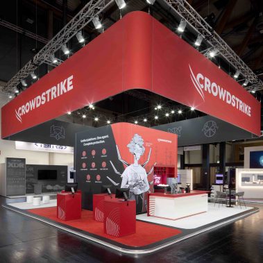 Messestand: Crowdstrike GmbH - Messe: It-sa - Messestandort: Nürnberg - Standfläche: 115m² - Standtyp: Inselstand