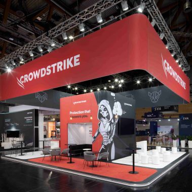 Messestand: Crowdstrike GmbH - Messe: It-sa - Messestandort: Nürnberg - Standfläche: 115m² - Standtyp: Inselstand