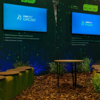 Messestand: Lynqtech GmbH - Messe: E-World - Messestandort: Essen - Standfläche: 80m² - Standtyp: Kopfstand