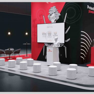 Messestand: Crowdstrike GmbH - Messe: It-sa - Messestandort: Nürnberg - Standfläche: 115m² - Standtyp: Inselstand
