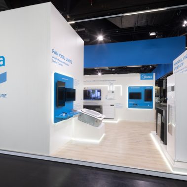 Messestand: Midea Europe GmbH - Messe: Chillventa - Messestandort: Nürnberg - Standfläche: 72m² + 212m² - Standtyp: Eckstand