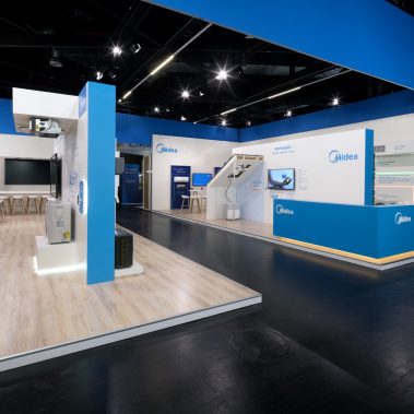 Messestand: Midea Europe GmbH - Messe: Chillventa - Messestandort: Nürnberg - Standfläche: 72m² + 212m² - Standtyp: Eckstand