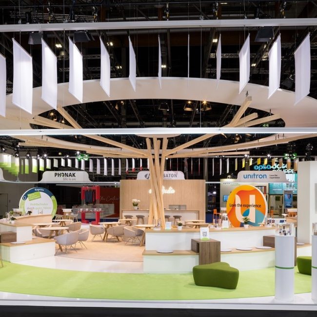 Messestand: Sonova Holding - Messe: EUHA - Messestandort: Nürnberg - Standfläche: 483m² - Standtyp: Inselstand