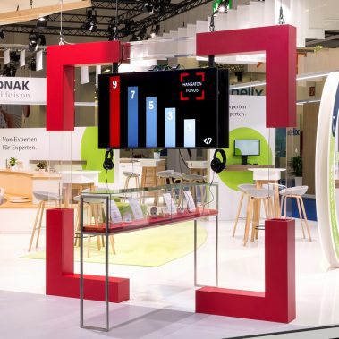 Messestand: Sonova Holding - Messe: EUHA - Messestandort: Nürnberg - Standfläche: 483m² - Standtyp: Inselstand