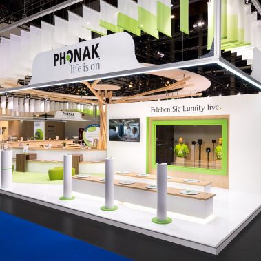Messestand: Sonova Holding - Messe: EUHA - Messestandort: Nürnberg - Standfläche: 483m² - Standtyp: Inselstand